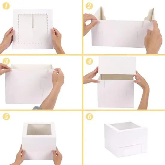 8" x 8" x 8" White Tall Layer Cake Bakery Boxes with Window Pastry Boxes {5}