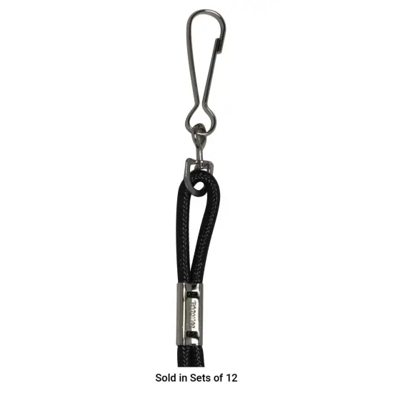 Lanyards, Black, Pack of 12 Per Pack, 3 Packs {4}