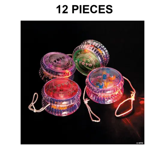 2" Colorful Light-up Champion Plastic YoYos - 12 Pc. {1}