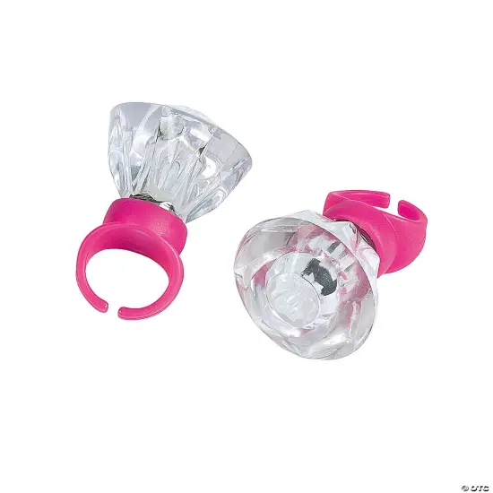 Kids' Light-Up Diamond-Shaped Rings - 12 Pc. {2}