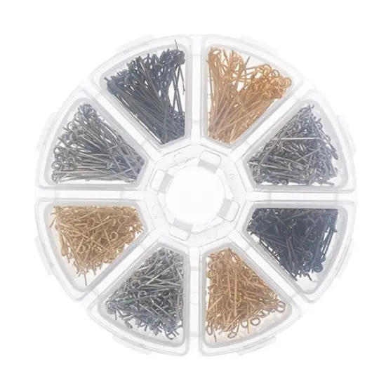 John Bead 8-Slot Eye Pins Jewelry Findings Kit Assortment, 1000pcs {2}