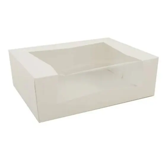 9 x 7 x 3.5" White Bakery Boxes with Window Pastry Boxes for Cakes, Cookies and Desserts {1}