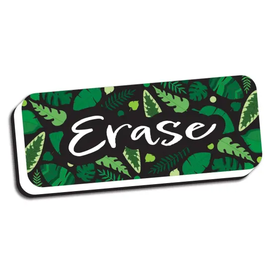 Magnetic Whiteboard Eraser, Greenery with Erase, 2" x 5", Pack of 6 {2}