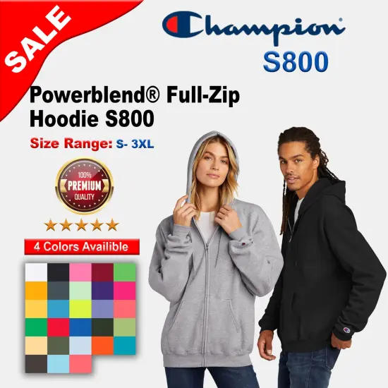 Champion&reg; Powerblend Full-Zip Hoodie Light steel {2}