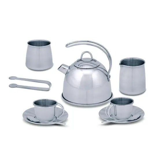 Stainless Steel Tea Set and Storage Stand, 11 Pieces {2}