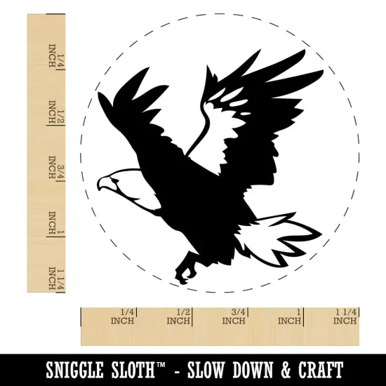 Patriotic American Bald Eagle Flying Rubber Stamp for Stamping Crafting Planners {1}