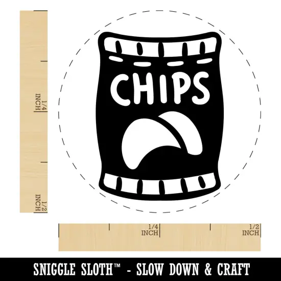 Bag of Potato Chips Snack Self-Inking Rubber Stamp for Stamping Crafting Planners UV {1}