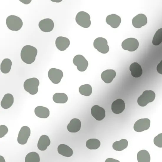 Various Fabrics by the Yard or Fat Quarter Minimal Green Dots Polka Scattered Custom Printed Fabric by Spoonflower {7}