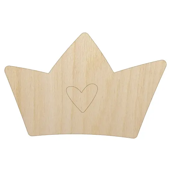 Crown with Heart Unfinished Wood Shape Piece Cutout for DIY Craft Projects {7}
