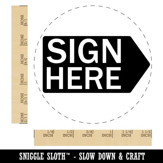 Sign Here Self-Inking Rubber Stamp for Stamping Crafting Planners Blue {1}