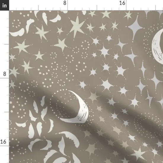 Various Fabrics by the Yard or Fat Quarter Nature Neutral Constellations Earth Tones Moon Celestial Sleep Custom Printed Fabric by Spoonflower {2}