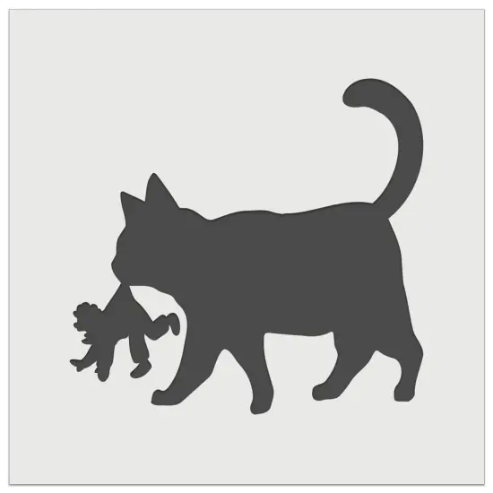 Yule Cat Taking Child Christmas Wall Cookie DIY Craft Reusable Stencil {2}