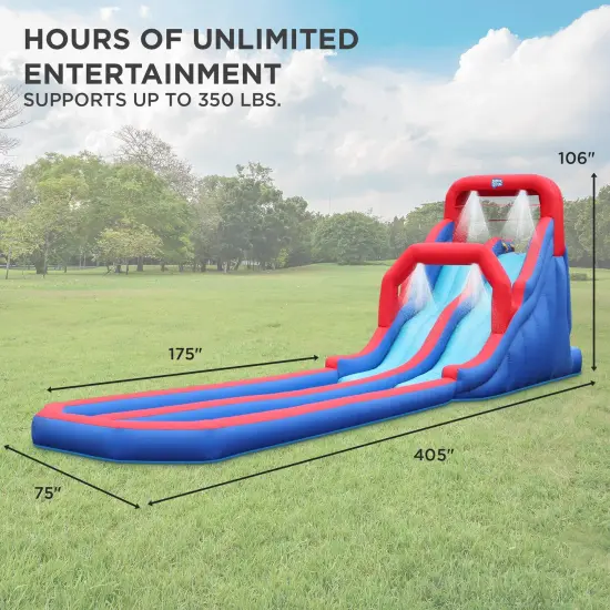 Sunny & Fun Inflatable Kids Backyard Dual Racing Water Slide Park {2}
