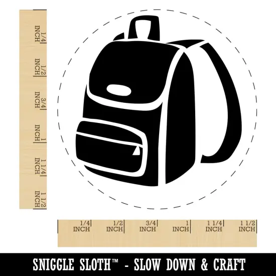 Backpack Icon School and Travel Self-Inking Rubber Stamp for Stamping Crafting Planners Black {1}
