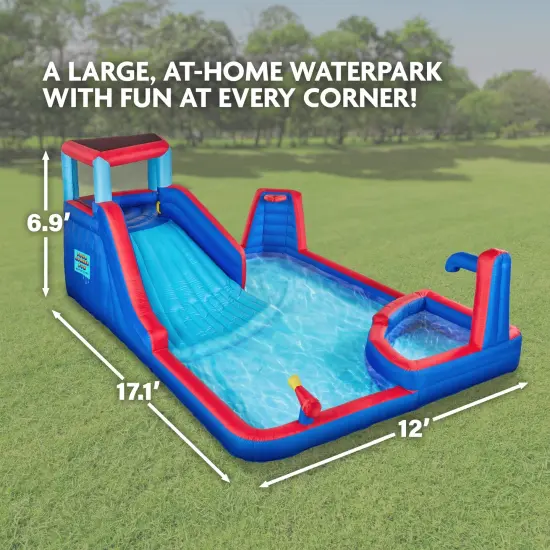 Sunny & Fun Inflatable Water Slide, Waterslide for Kids Backyard with Air Pump & Carrying Case Purple {8}