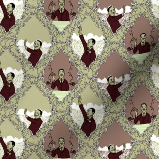 Various Fabrics by the Yard or Fat Quarter Vintage Toile Civil Rights Speech History March Washington Equality Dream Lattice Small Scale Custom Printed Fabric by Spoonflower {7}