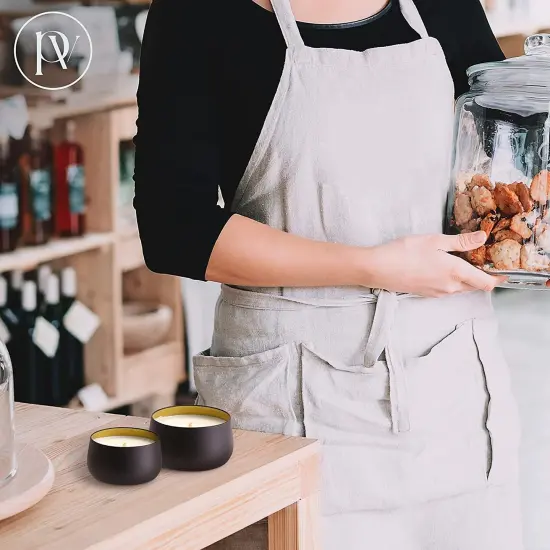 Pavelle Black Candle Container Tins, 24 Metal Tin Containers with Lids for DIY Candle Making {6}