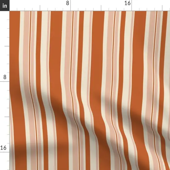 Various Fabrics by the Yard or Fat Quarter Dark Orange Victorian Stripe Cottage Peach Traditional Custom Printed Fabric by Spoonflower {2}