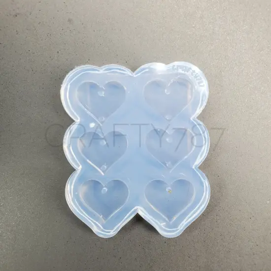 Plain 3 Heart Dangle Earring Silicone Mold (D3) {4}