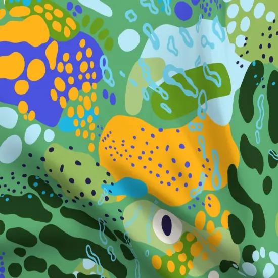 Various Fabrics by the Yard or Fat Quarter Animal Print Whimsical Frogs Colorful Swamp Chic Custom Printed Fabric by Spoonflower {5}