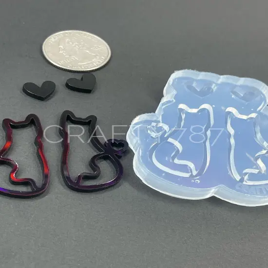 Cat Dangle Earring Silicone Mold Option 1 (D5) {3}