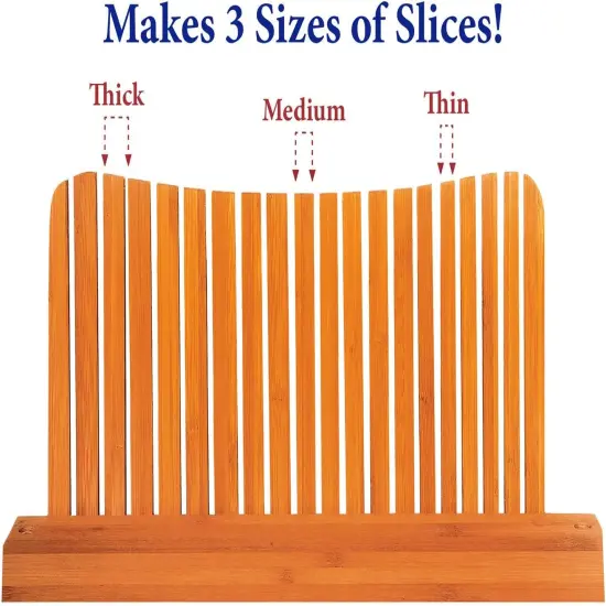 Dbtech Wood Bread Slicer for Homemade Bread, Compact & Foldable Bread Slice Guide {3}