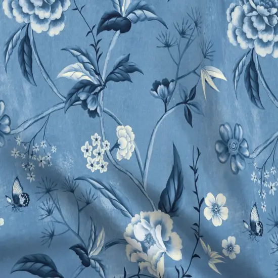 Various Fabrics by the Yard or Fat Quarter Victorian Floral Blue And White Chinoiserie New Romanticism Large Scale Custom Printed Fabric by Spoonflower {5}