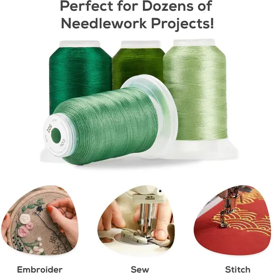 JumblCrafts Embroidery Thread Kit, 40 Large 500M Assorted Spools Polyester Thread for Sewing  {5}