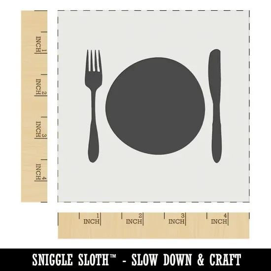 Place Setting Fork Knife Plate Utensil Eating Sketch Wall Cookie DIY Craft Reusable Stencil {6}