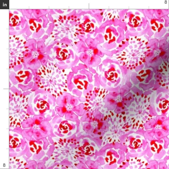 Various Fabrics by the Yard or Fat Quarter Preppy Floral Rose Watercolor Feminine Hand Painted Botanical Custom Printed Fabric by Spoonflower {4}