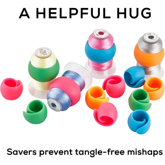 JumblCrafts Thread Spool Huggers, 100-Piece Bulk Thread Savers for Sewing Thread & Embroidery {3}