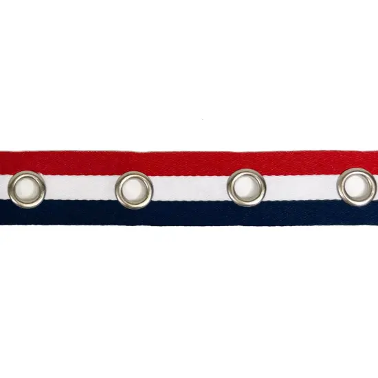 5 Yards of Americana Grommet Eyelet Tape Trim - Red/White?Blue | 5 yard cut {1}