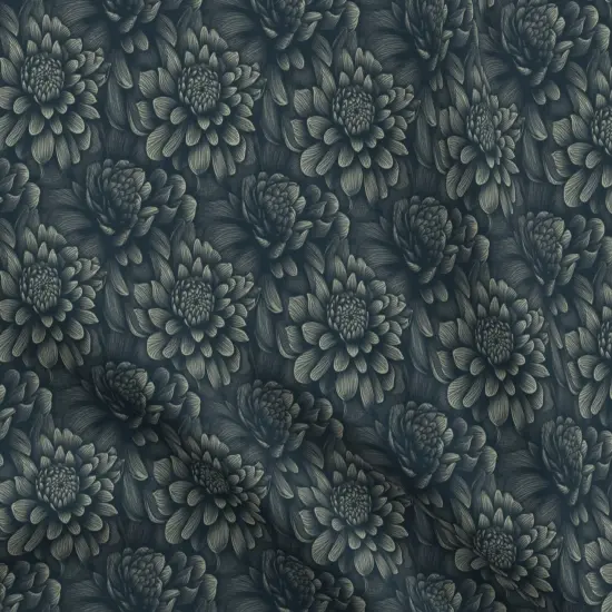 Various Fabrics by the Yard or Fat Quarter Moody Flowers Dark Botanical Romantic Modern Gothic Blue Floral Custom Printed Fabric by Spoonflower {5}
