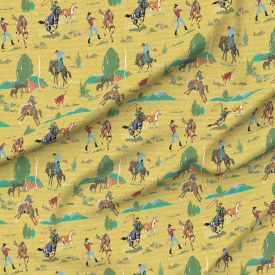 Various Fabrics by the Yard or Fat Quarter Western Cowboy Rustic Horses Ranch Mountains Southwestern Equestrian Custom Printed Fabric by Spoonflower {6}