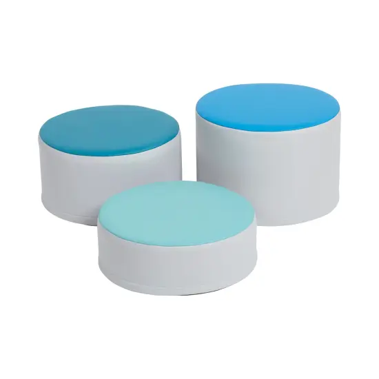 SoftZone Colorful Stump Stool Set, 3-Piece Earthtone {12}