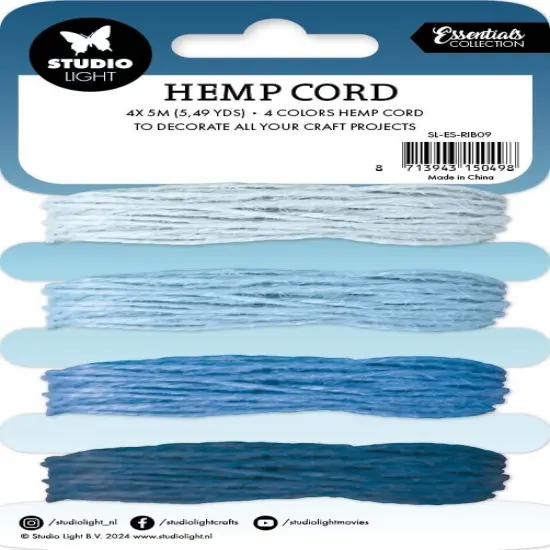 Studio Light Consumables Hemp Cord 4/Pkg-Nr. 09, Shades Of Blue {3}