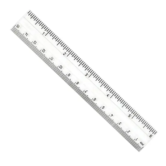 Plastic Ruler, 6", Inches/Metric, Clear, Pack of 48 {3}