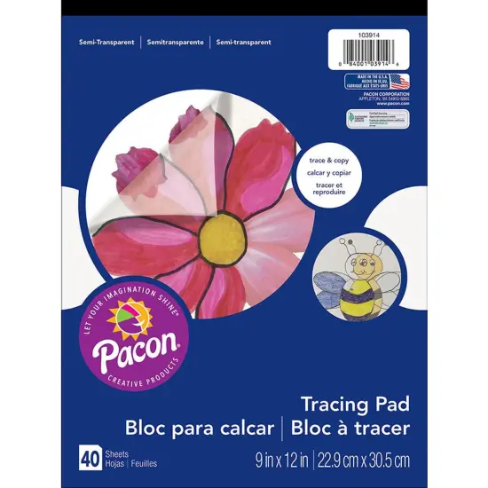 Tracing Paper Pad, Translucent, 9" x 12", 40 Sheets, Pack of 6 {2}