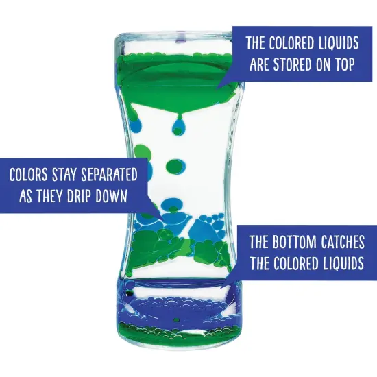 Liquid Motion Bubbler, Green & Blue, Pack of 6 {5}