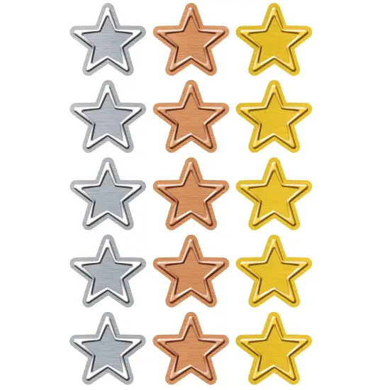 I &hearts; Metal Stars superShapes Stickers - Large, 120 Per Pack, 6 Packs {3}