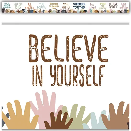 Everyone is Welcome Helping Hands Straight Border Trim, 35 Feet Per Pack, 6 Packs {2}