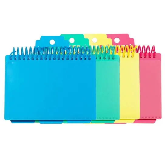 Spiral Bound Index Card Notebook with Index Tabs, Assorted Tropic Tones Colors, Pack of 6 {3}