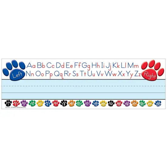 Colorful Paw Prints Left/Right Alphabet Name Plates, 36 Per Pack, 6 Packs {2}