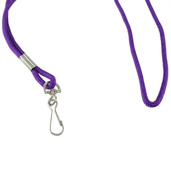 Standard Lanyard Hook Rope Style, Purple, Pack of 24 {4}
