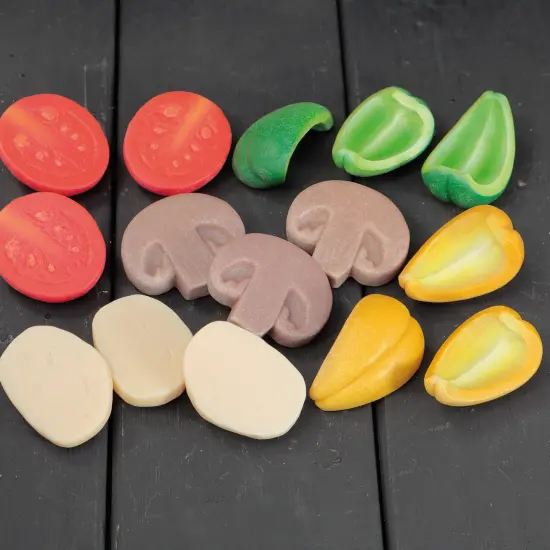Sensory Play Stones, Pizza Toppings {4}