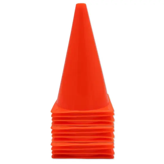 Safety Cone, 9" High With Base, Orange, Pack of 12 {2}