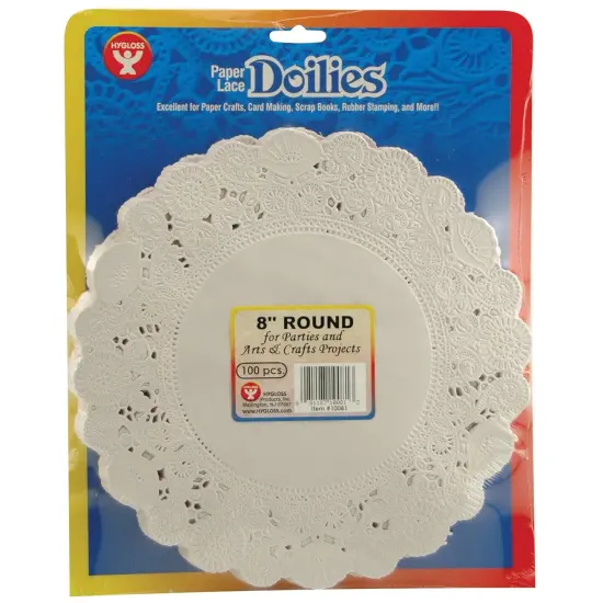 Round Paper Lace Doilies, White, 8", 100 Per Pack, 3 Packs {2}