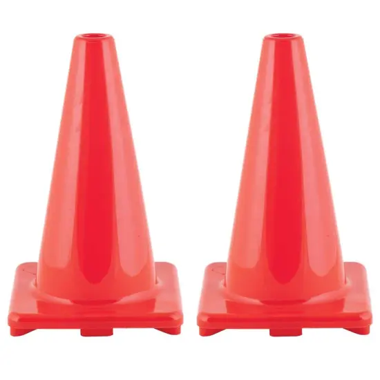 Hi-Visibility Flexible Vinyl Cone, 18" Orange, Pack of 2 {1}