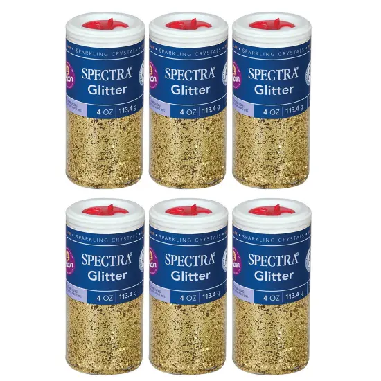 Glitter, Gold, 4 oz. Per Jar, 6 Jars {1}