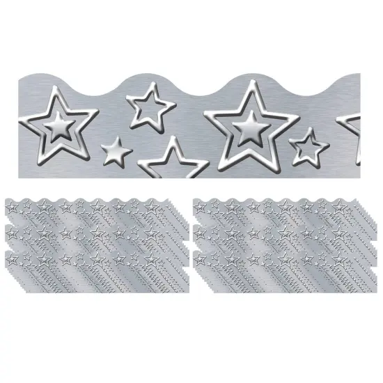 I &hearts; Metal Silver Stars Terrific Trimmers&reg;, 39' Per Pack, 6 Packs {1}